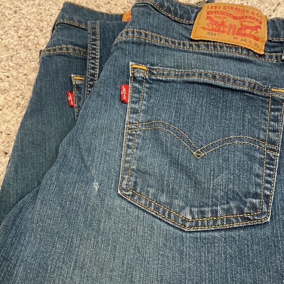2 pairs Levi’s 514 Straight Jeans Midnight 34x32 - Picture 8 of 9